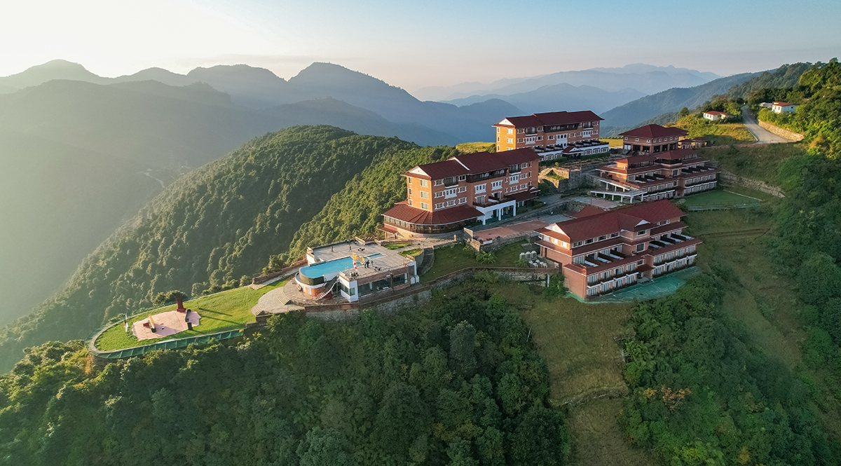 Cable Car view from the Chandragiri Hills resort room